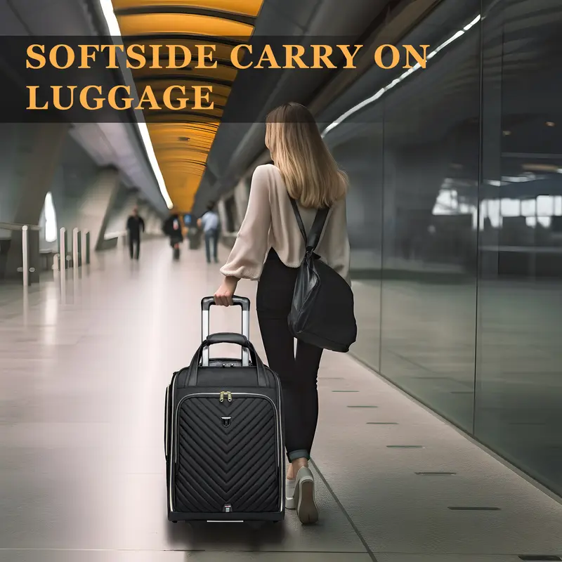 Laptop Bag Business Trolley Bags Carry-On Underseat Airlines Luggage Travel Bag with Wheels Women Men Briefcase 18 inch Softside - Image 6