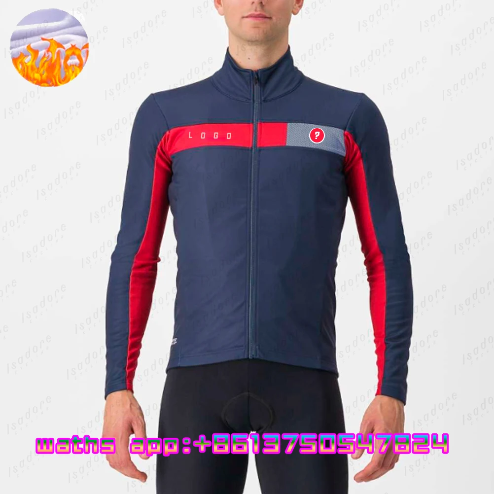 New Winter Jacket Thermal Fleece Bicycle Clothes Men's Cycling Jacket Warm Wool Long Sleeve Cycling Bike Clothing Sports