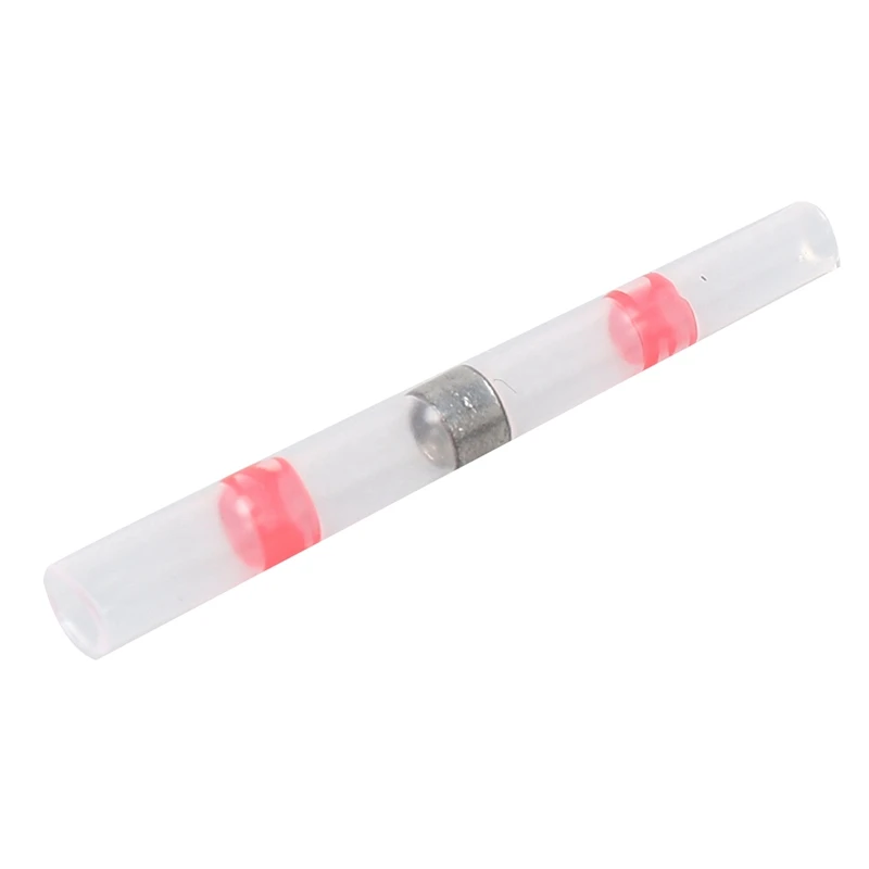 50Pcs Solder Seal Wire Connectors, Heat Shrink Butt Connector Waterproof Insulated Electrical Butt Terminals For Automotive Mari