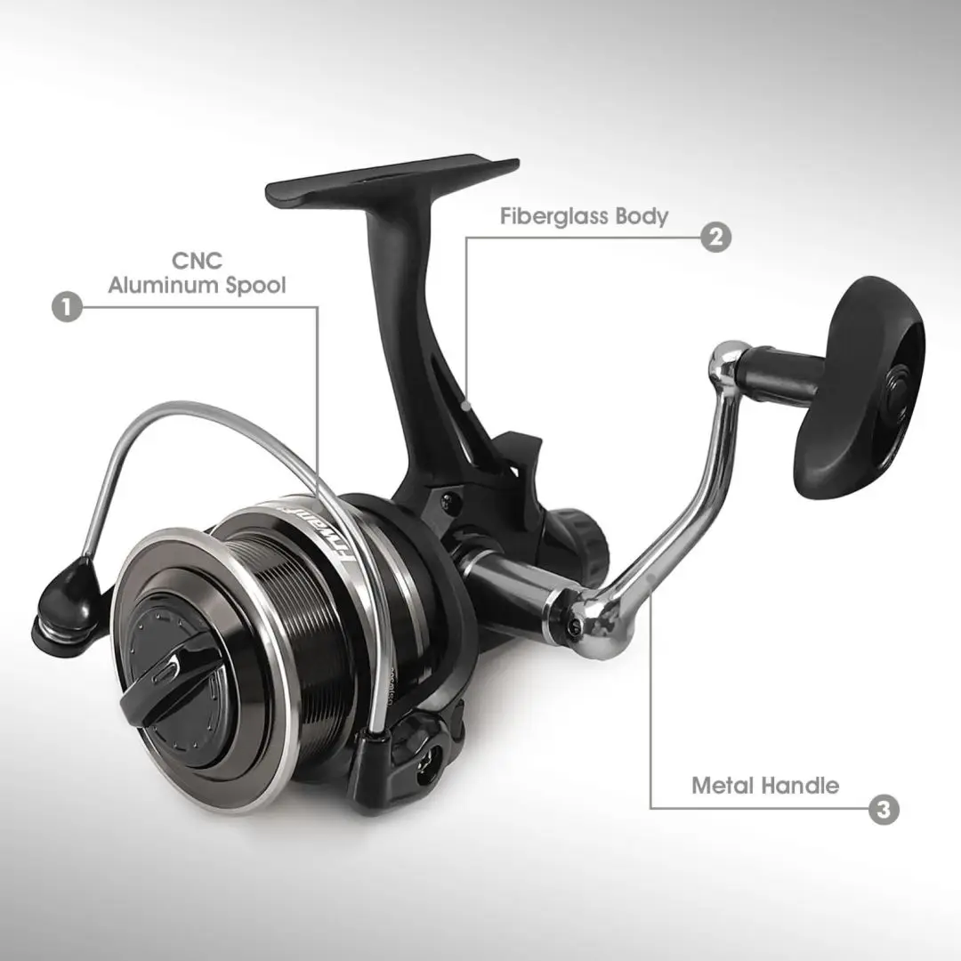 Frwanf 더블 브레이크 디자인 낚시 릴 8KG 최대 드래그 4BB 4000-5000H, CNC 알루미늄 왼쪽/오른쪽 교체 가능한 낚시 휠