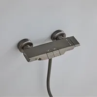 Stenoc ปืนสีเทาโมเดิร์นออกแบบติดผนังทองเหลืองก๊อกน้ําอาบน้ํา 2 ฟังก์ชั่นน้ําตกชุดฝักบัวอาบน้ําร้อนและเย็นผสม 3