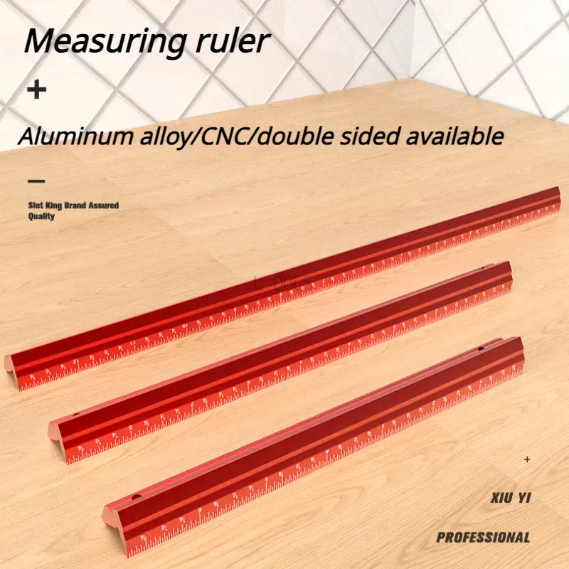 Alloy V-shaped 6/8/12 Inches Line Ruler Precision Woodworking Measuring Marking Scribe Gauges Double Sided British System Scale