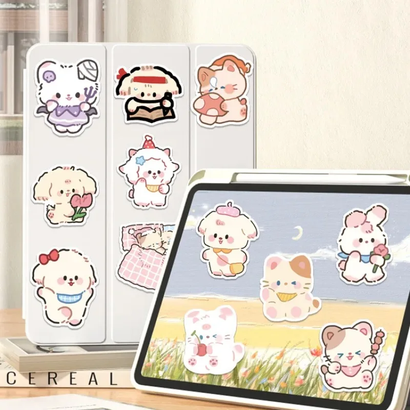 100PCS 귀여운 장난기 가득한 곰 동물 스티커 스크랩북 스틱 라벨 일기 저널 편지지 앨범 스티커 데칼 DIY 어린이 장난감