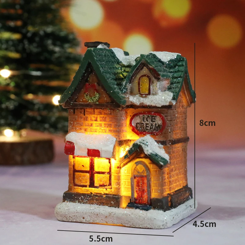 thumbnail image 1 of Cabaña luminosa de madera con luz LED navideña para Navidad, adornos navideños para el hogar, adornos para árboles de Navidad, regalos de Año Nuevo 2024, 1 of 5