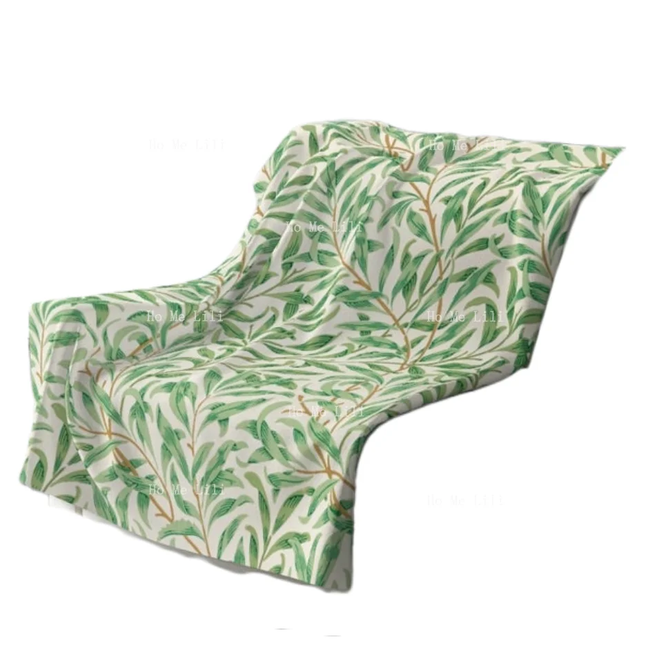 

Одеяло с зеленой листвой Вильям Морриса, комнатный декор для всех сезонов, фланель от Ho Me Lili, подходит для всех сезонов