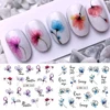 12 PCs Nail Sticker Set Spring Summer Water Decal Nail Art Ink Flowers Leaves Graffiti Slider for Nail Decoration Foils Tattoo 4