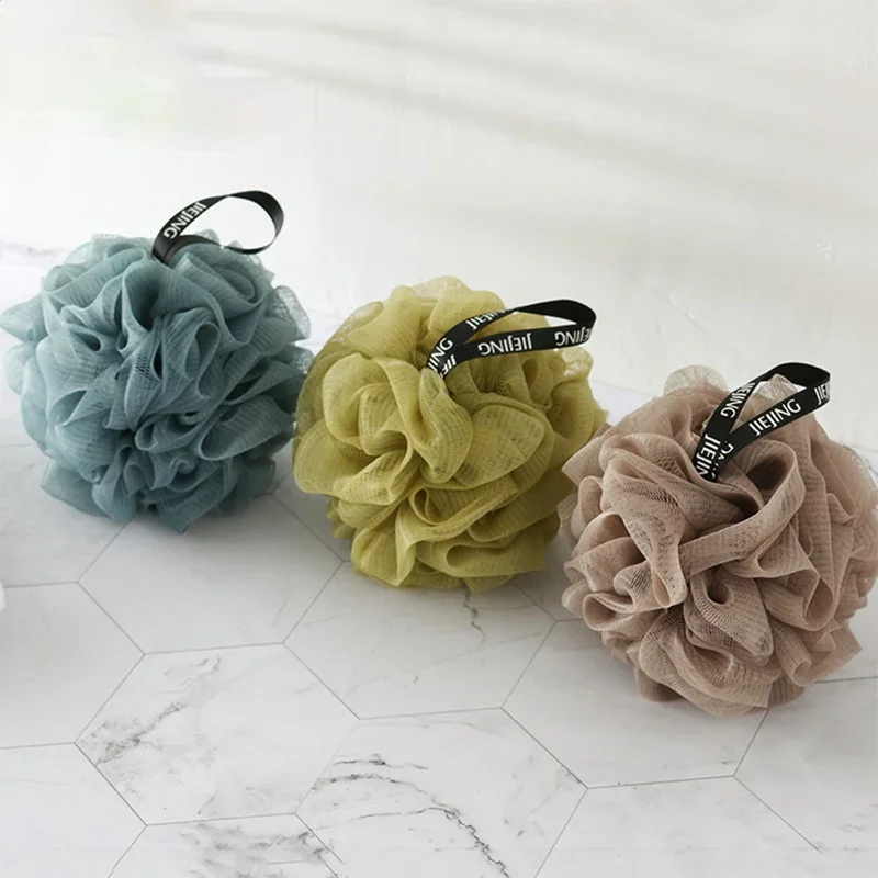 Soft Mesh Bath Sponge Balls Nylon Cleaning Brush Shower Puff Body Cleaner Exfoliating Scrubbers Bath Ball Bathroom Supplies 2
