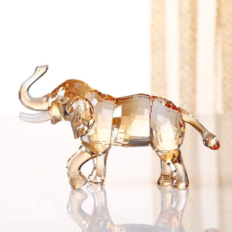 

Crystal Cartoon Cute Elephant Figurines Car Ornament Aniaml Paperweight Wedding Gift Multicolor Interior Lady Favor Gift