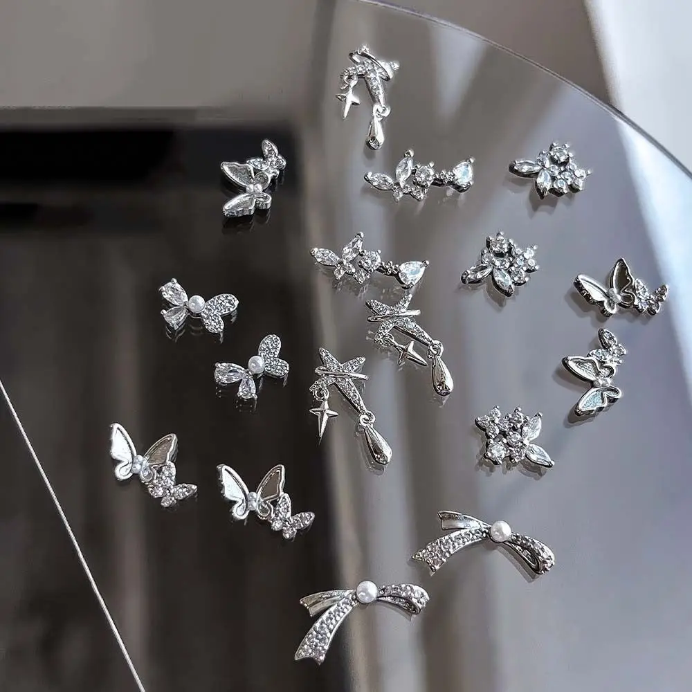 

1Pcs Butterfly Zircon Jewelry Nail Decoration Super Sparkling Bowknot Alloy Diamond 3D Popular Accessories Manicure