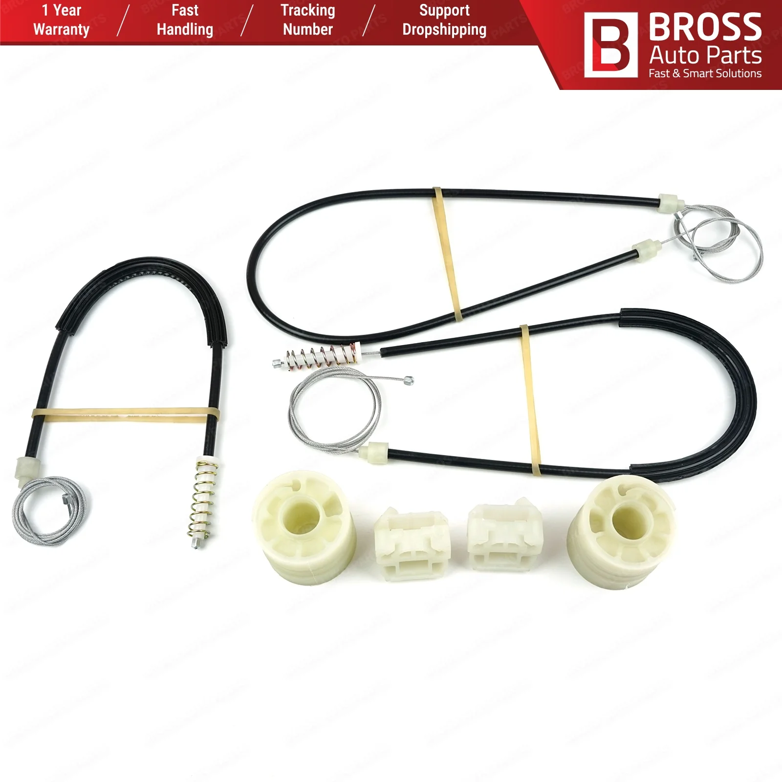 Bross Auto Parts BWR239 Electrical Power Window Regulator Repair Kit Front Right Door for VW Transporter T5 2003-On top Store |