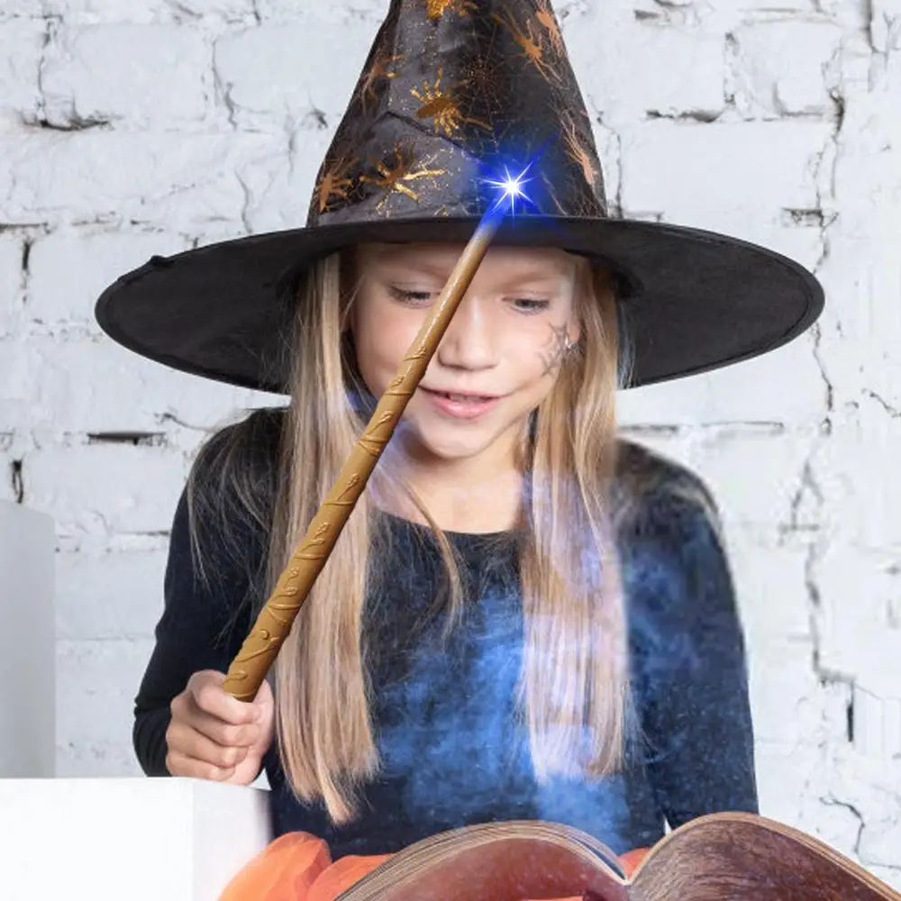 Glowing Wizard Wand - Light Up Witch Toy with Sound for Halloween Parties