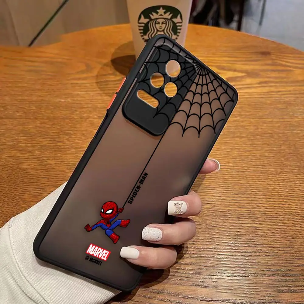 thumbnail image 1 of Funda mate para Redmi A1 K50 K40 GAMING K30 K20 10X 10C 10 9C 9T 9A 9 8 PRO 4G 5G Funda dibujos animados Marvel Spider-Man Spider Web, 1 of 5