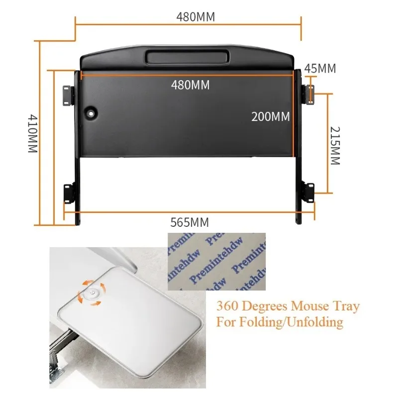 Tinse キーボードトレイ 机の下キーボードスライダー 65cm 25cm Tinse