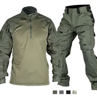 Tactical Suit Set Men Hunting Training Shirt Pants 2 Piece Sets Outdoor Uniform Camouflage Quick-dry Ripstop Clothing Hiking 1