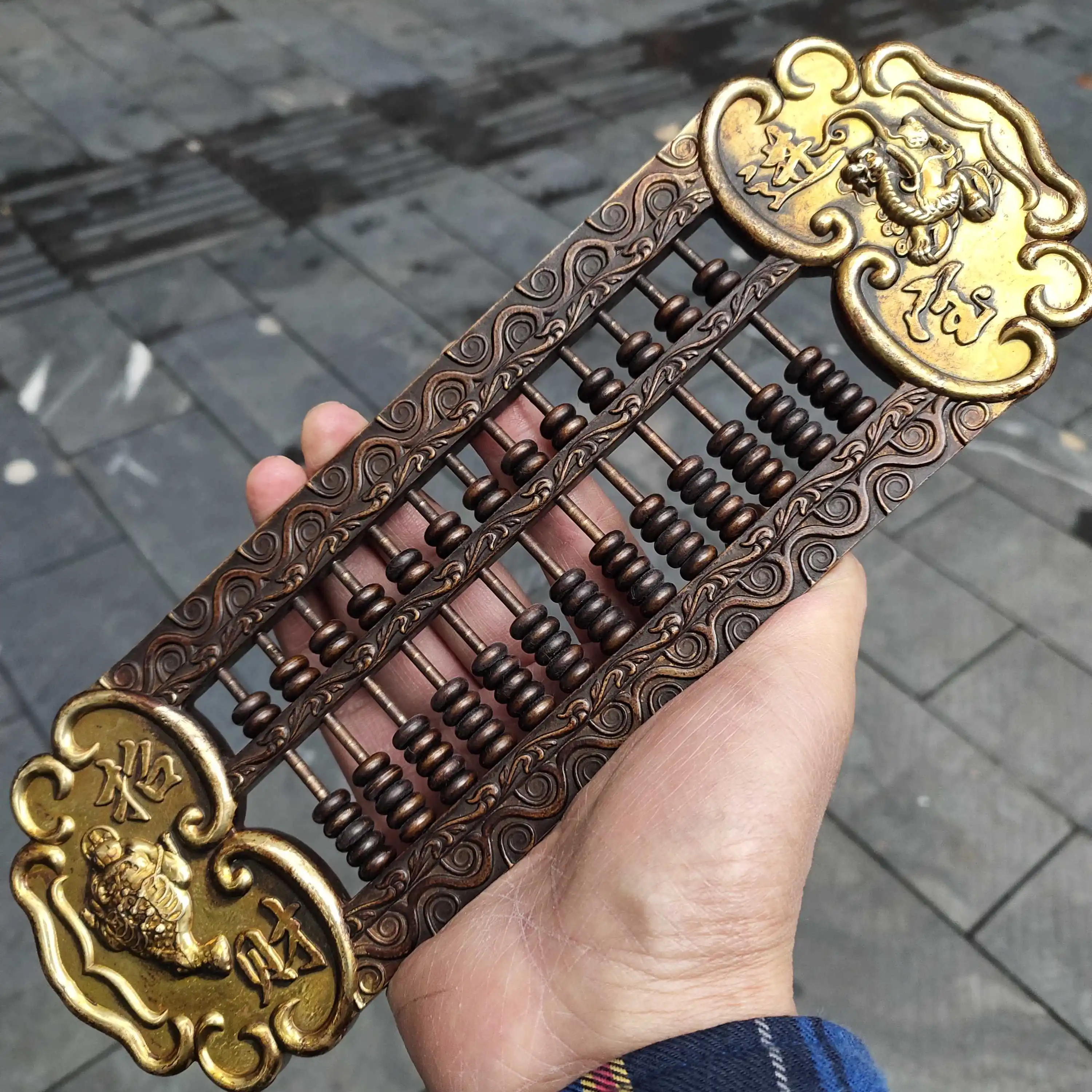 

Коллекция антикварной бронзы, позолоченный Абак из чистой меди, большое богатство, офисные товары