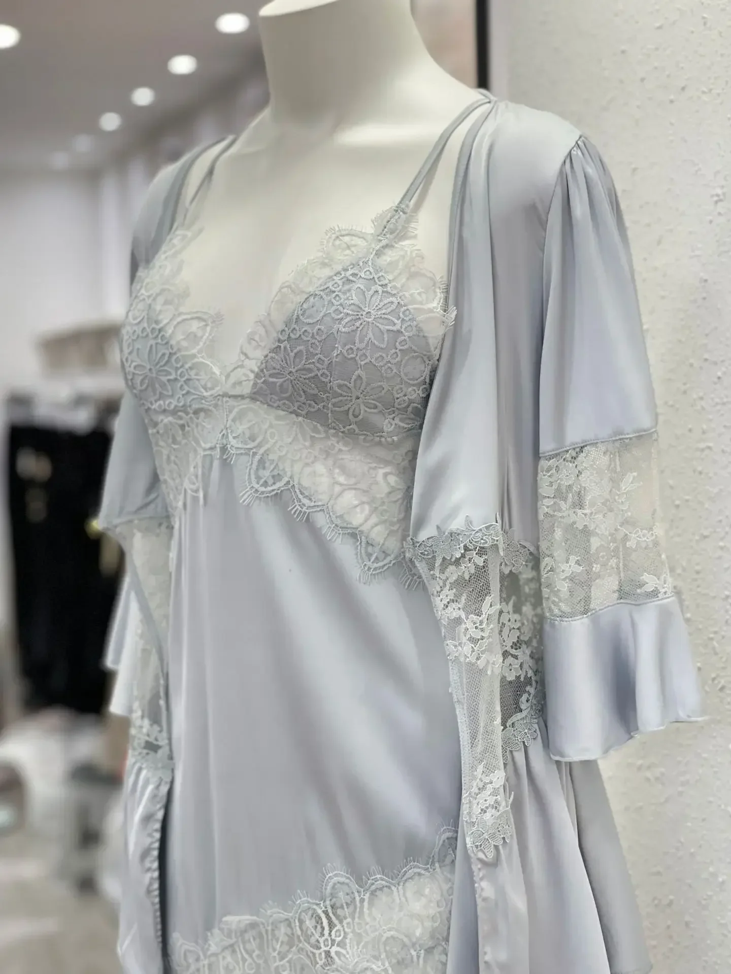 Night Women Sleepwear Silk Wrapped Hip Night Dress Sexy Lingerie Lace  Homewear Seduction Private Housewear Floral Nightgown