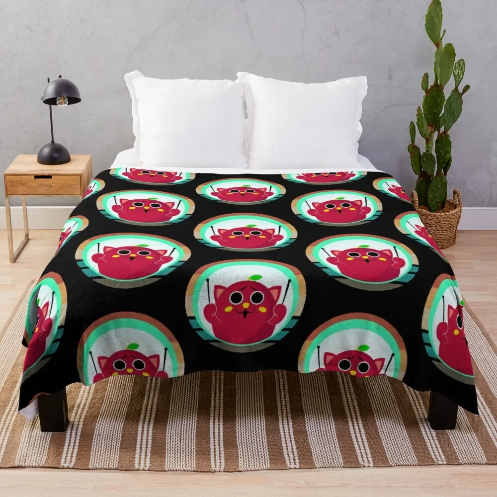 

Nyango Star Apple Cat Mascot Drummer Japan Throw Blanket Luxury Blanket Quilt Blanket Furry Blankets For Sofa