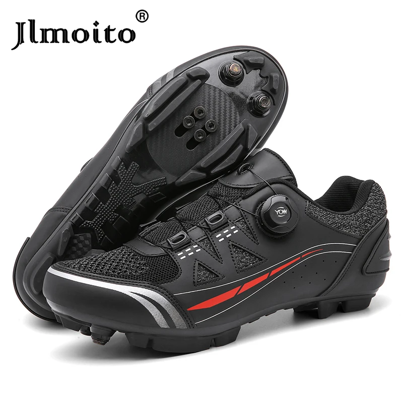 

MTB Cycling Shoes Luminous Men Road Dirt Bike Sneakers Mountain Speed Biking Sneakers Ultralight Black Racing Bicycle Shoes Male
