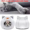 Highest Quality Comfort Pet House Tent Winter Deluxe Semi-Enclosed Deep Sleep Cat Bed Pet House Tent Small Mat Basket Small Dog 6