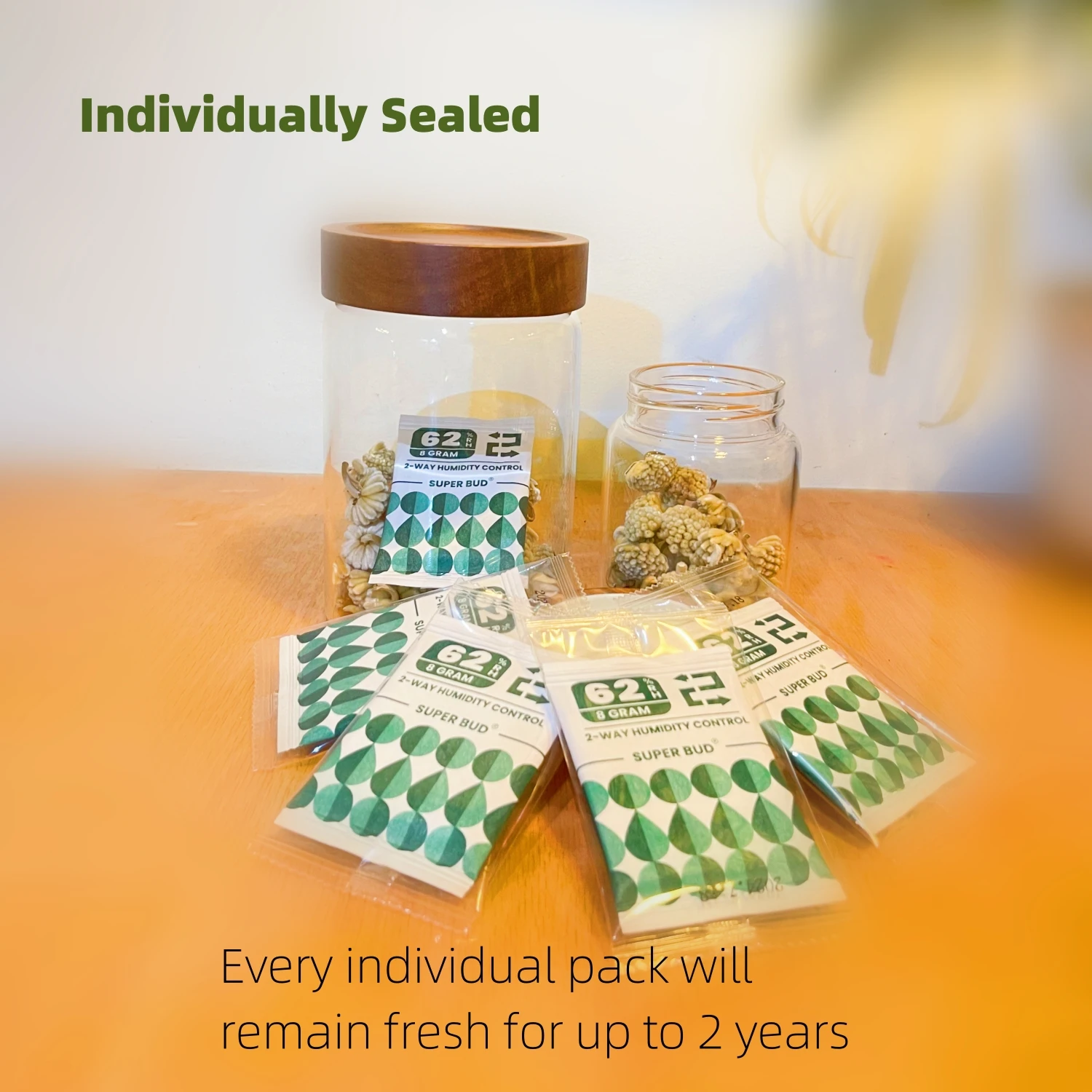 2-Way Humidity Control Packs Size 4g/ 8g, 62% RH for Curing&Storage Flower Buds, Herbs Moisture Balancer, Hydration Packets 6