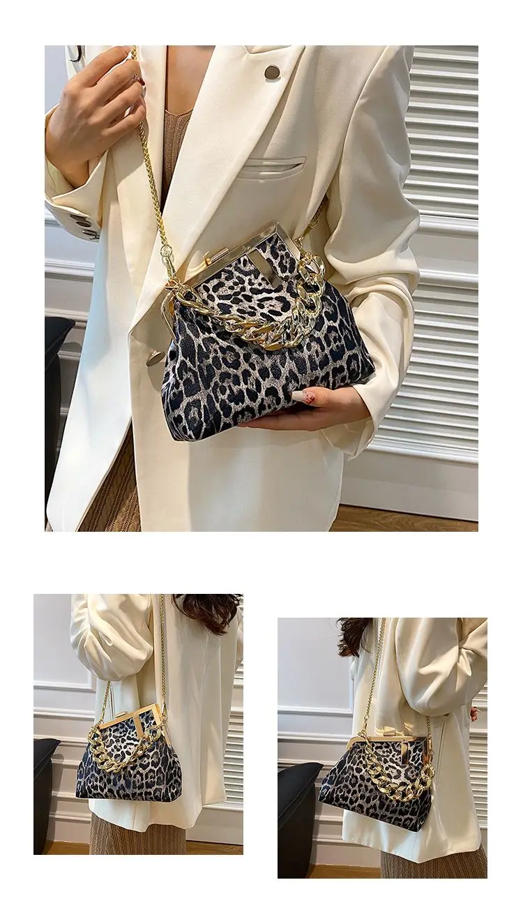 Carauana UNIU Leopard Clutch close up animal print