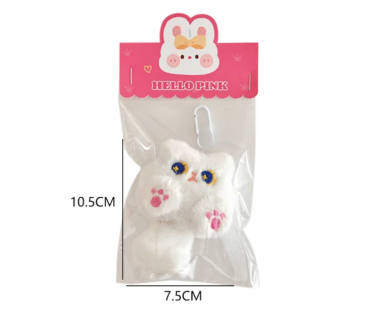 Niedlicher Plüsch-Cartoon-Katzen-Anhänger, Weiche Süße Mädchen-Rucksack-Dekoration, Puppen-Anhänger, Geschenk für Schüler – Detail 6