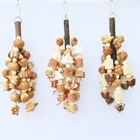 Bird Toys with Pinecones Cuttlefish Bones Beech Wood Nuts Teething Chew Toy For Parrot Parakeets Cockatiels Love Birds Supplies 1