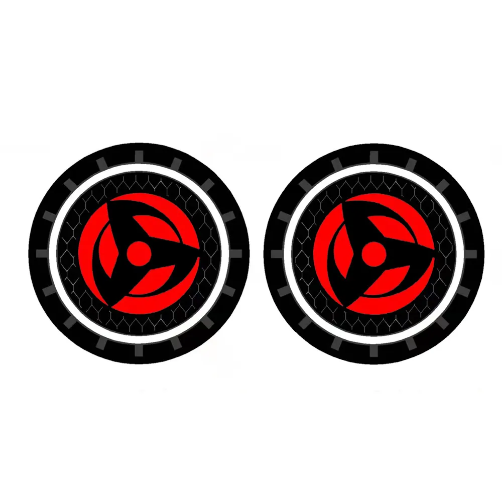 2PCS/Lot 6.6CM Japanese Anime Sticker Car Anti Slip Mat Coaster Car Water Cup Slot Decorate Accessories Auto Styling
