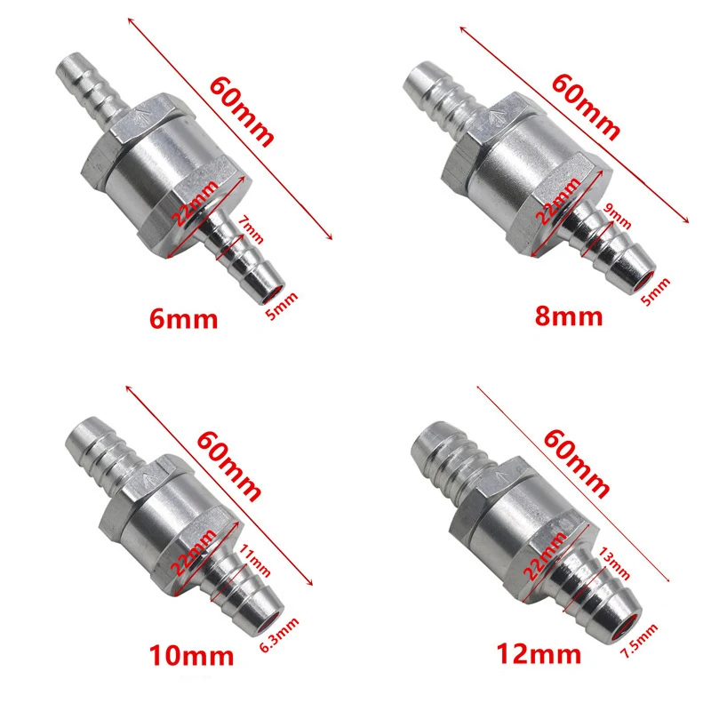 One Way 6/8/10/12mm 4 Size Valves Aluminium Alloy Fuel Non Return Check Valve One Way Fit Carburettor Price