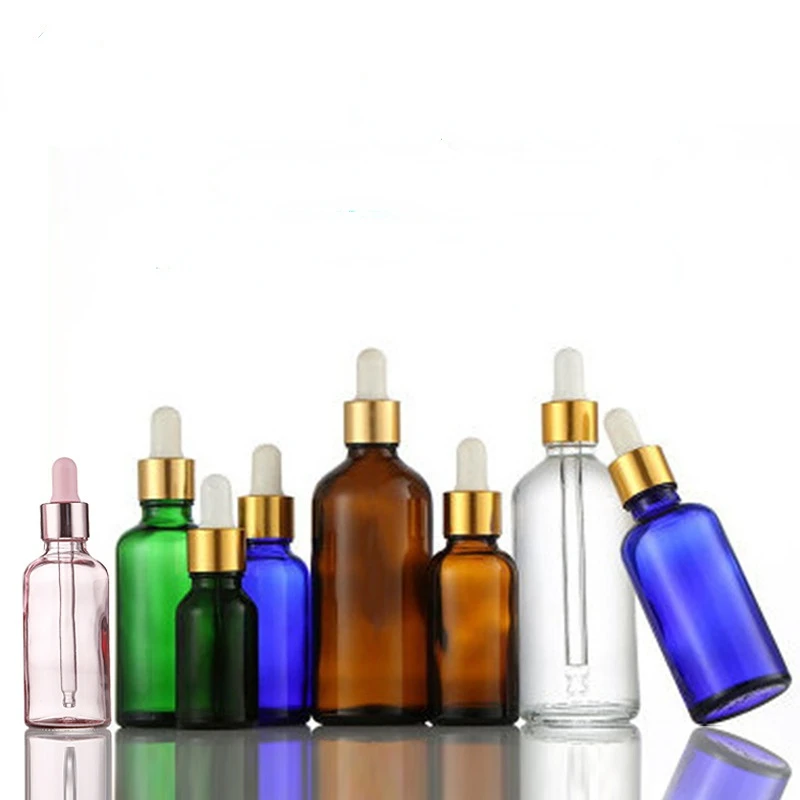 

5ml-100ml Glass Fine Oil Bottle Avoid Light Glue Head Dropper Bottle Essence Stock Bottling Cosmetic Sample Bottle