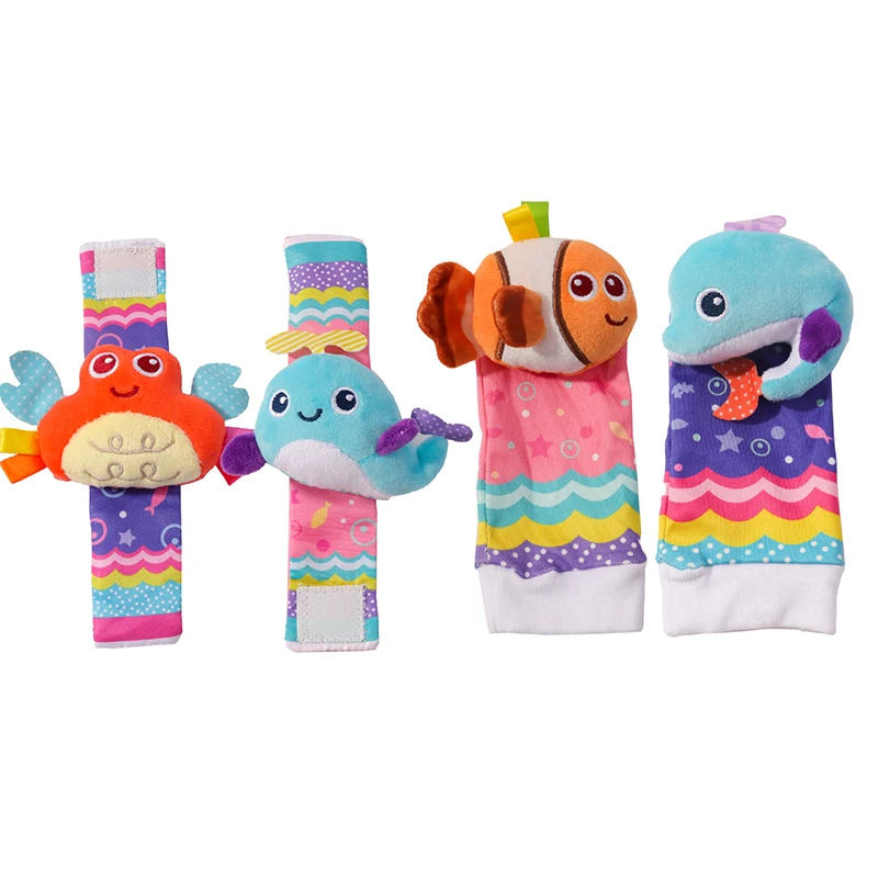 Baby Rattles Toys Animal Socks Foot Finder Rattle Set Infant Development Baby Games 0 6 Month Toys Birth Gift for Newborn Babies - 5