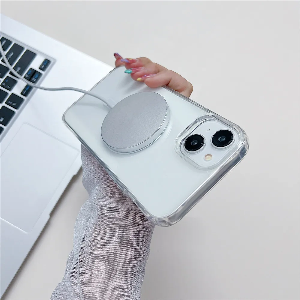 Magnetic Wireless Charging Transparent Phone Case with MagSafe Compatibility