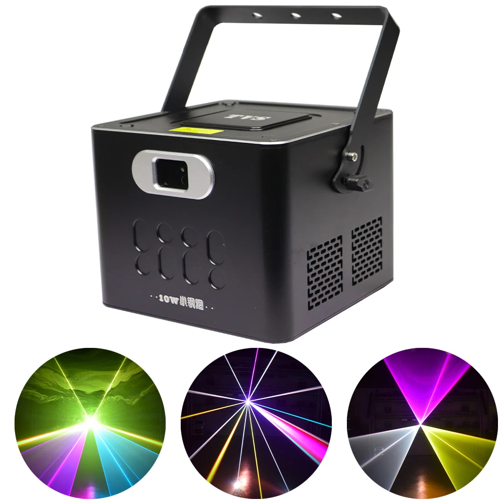 10w Rgb Animation Laser Light 30kpss Galvanometer Stage Lighting Effect  Dmx512 Sound Control For Dj Bar Club Party Show - Stage Lighting Effect -  AliExpress