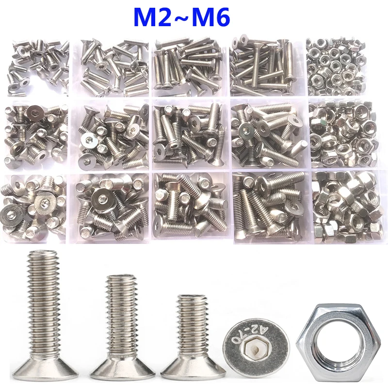 Tornillos De Cabeza Plana M4x40mm - Pack De 50 Piezas En Acero Inoxidable 304, Para Bricolaje Y Reparaciones