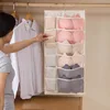 Beige Bedroom Closet Underwear Storage Bag Household Wall-Hanging Double-Sided Storage Fabric Bra Socks Briefs Organizer Rack 1