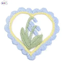 2 Pcs Cartoon Flower Lace Embroidery Patches No Glue DIY Appliques Sewing Patches Cute Clothing Accessories Decoration Sticker