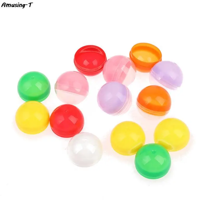

100Pcs 35/ 38mm Plastic Empty Toy Half Color Round Ball Empty Toy Vending Capsules Half Clear Balls