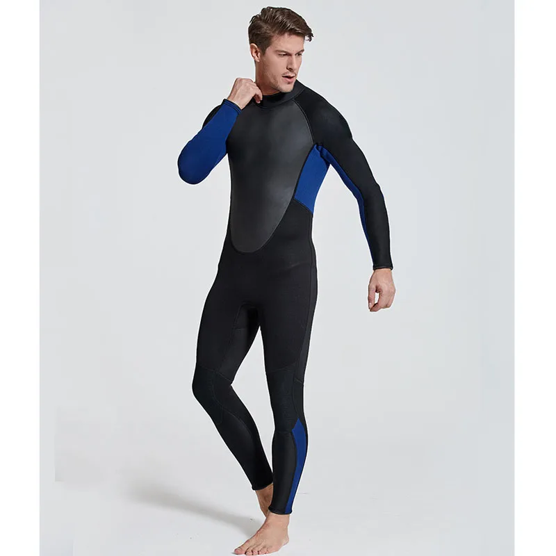 Wetsuit Men 3mm Neoprene Wet Suit Full Suit Thermal Keep Warm Back Zip For Scuba Diving Surfing Snorkeling Kayaking Water Sports