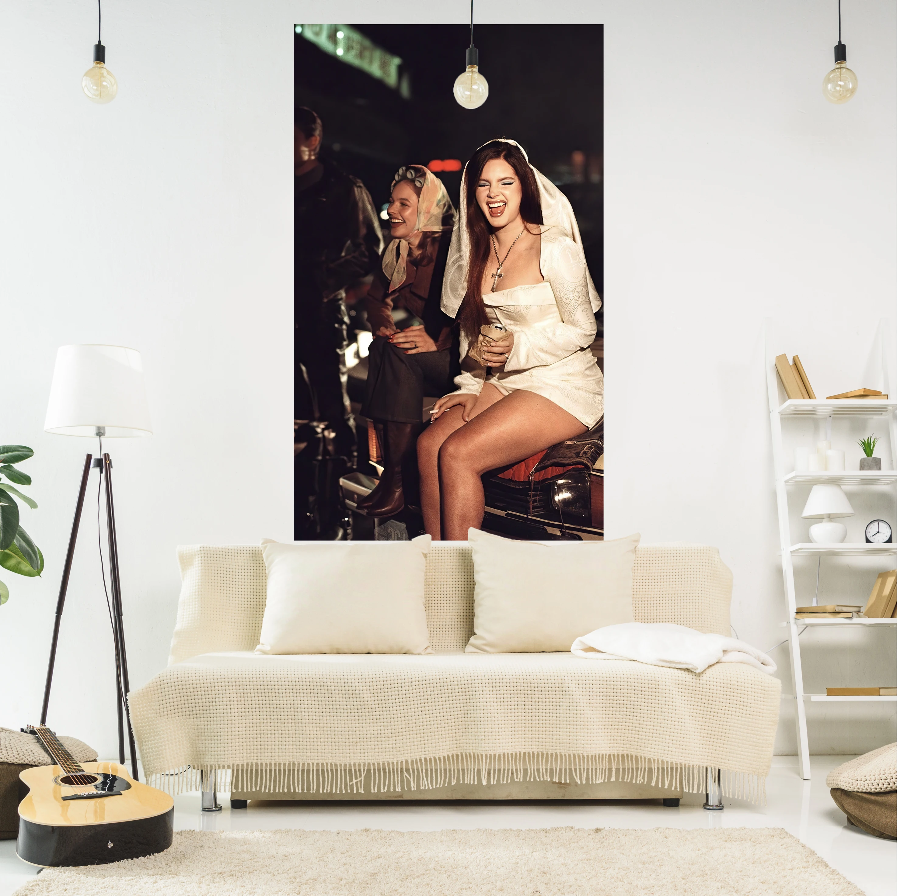 Lana Del Rey Poster Tapestry Wall Decor Hippie Rapper Smoking Printed Art Aesthetic Bedroom Or Home Decoration