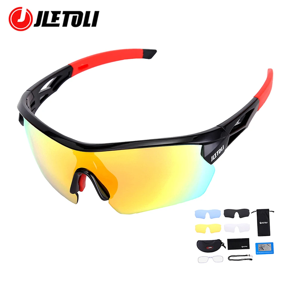 

JLETOLI Polarized Cycling Glasses Bicycle Sunglasses for Men Road Mountain Bike Eyewear Photochromic Sport Sunglasses Women