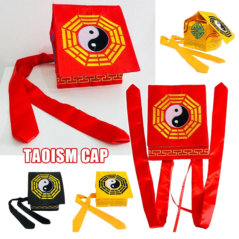 

Traditional Chinese Taoist Hat Fengshui Cap Adjustable Taoism Priest Cap Monk Tai Chi Bagua Ancient Costume Accessory Supplies