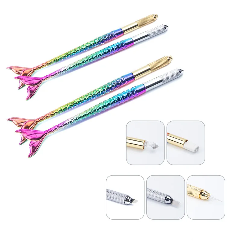 

1pc professional mermaid manual tattoo pencil machine art makeup hand tools 3D micro perm eyebrow supply