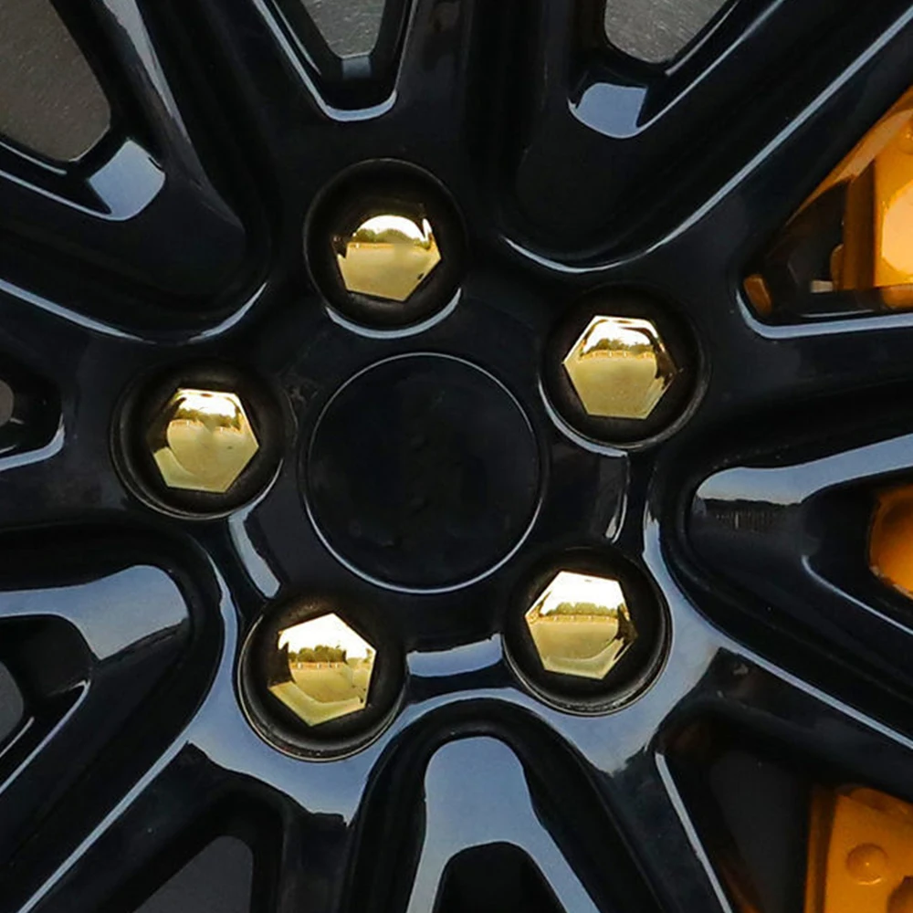 20-Piece Universal 17mm Plastic Wheel Nut Covers - Decorative Car Accessory Set