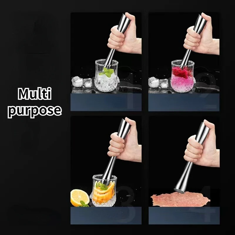 1/2Pc Stainless Steel Cocktail Muddler with Bar Mixing Spoon Long Drink Stirrer Bar Accessories cocktail stirrers,bar muddler
