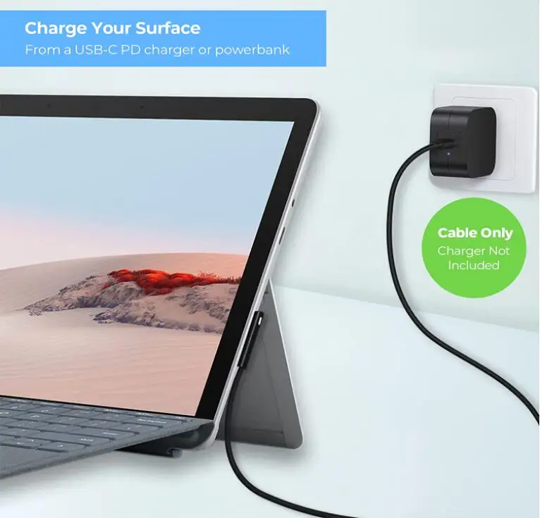 Surface Connect Usb-c Charging Cable With Microsoft Surface Pro 7/6/5/4/3, Surface Laptop 3/2/1, Surface Go - Pc Hardware Cables & Adapters - AliExpress