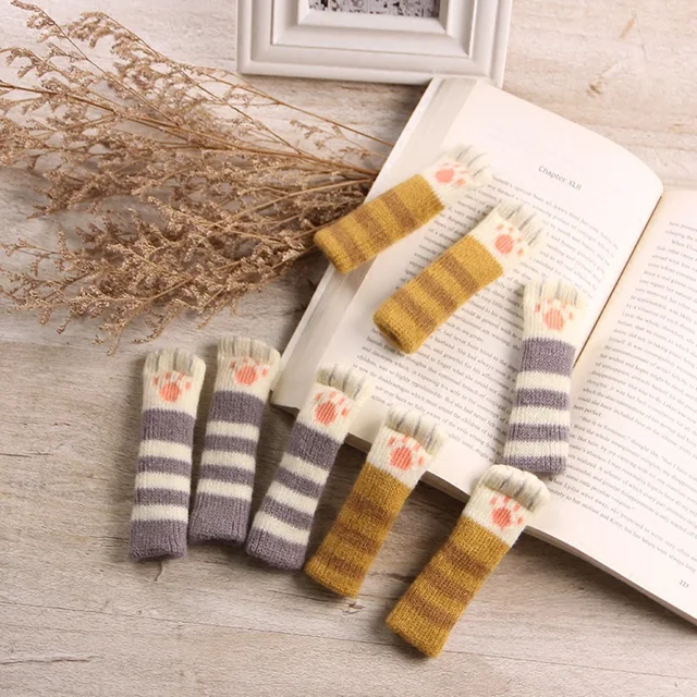 4 db Nem Csúszás Nélkül Viseljen Aranyos Macskás Mancs Asztal Szék Láb Kötött Borító Védő Zokni Hüvely Védelmező Jó Méretezhetőség - Image 5