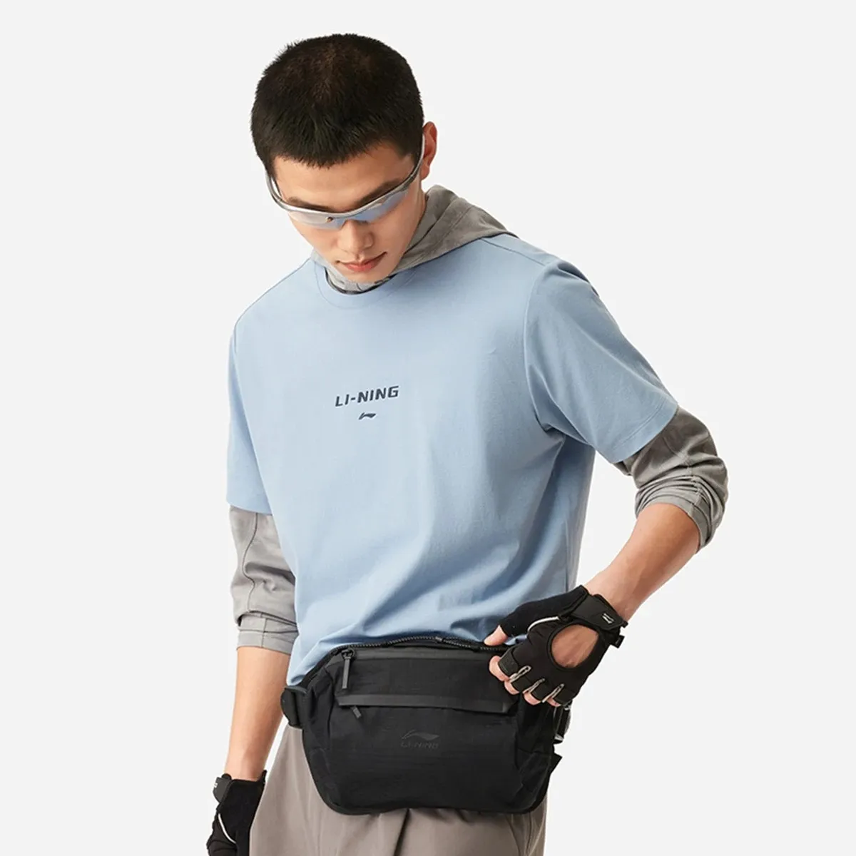 LI-NING CROSS Unisex Chest Bag Professional Sports Anti Splashing Water Sports Bag 68*18*8CM ABDV011