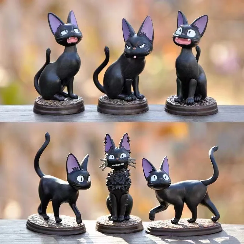6 Styles Black Witch Cat JiJi Anime Figure PVC Figurine