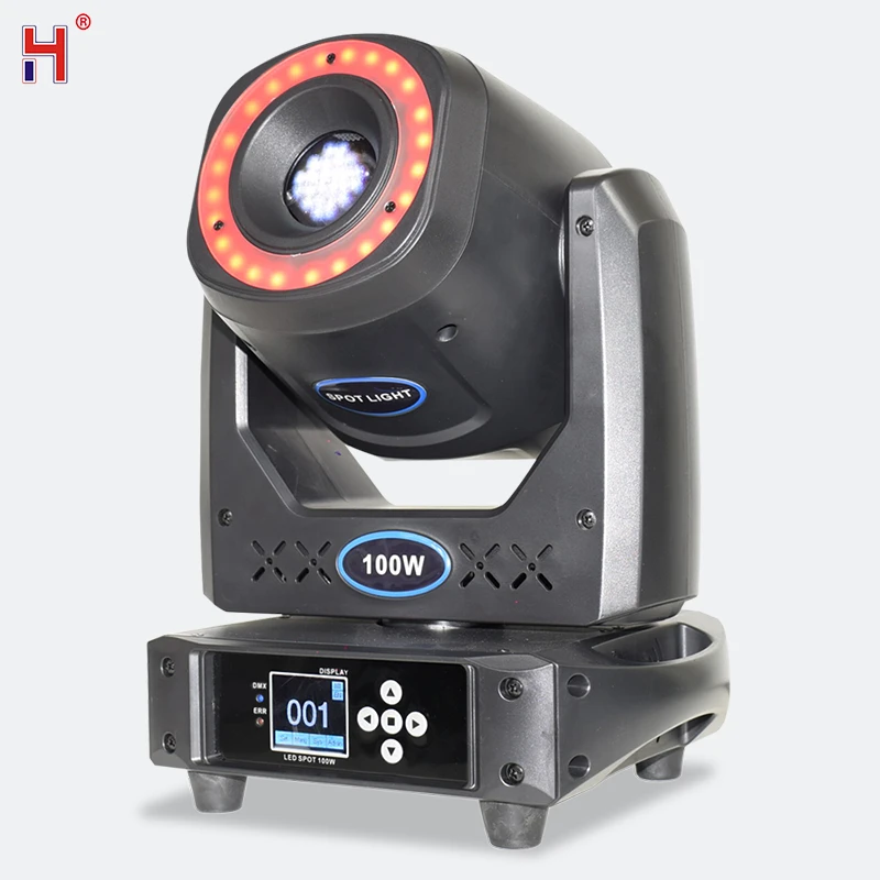 

LED DJ Spot 100W Lyre Gobos Projector Moving Head Light With Halo And 5 Face Prism Disco Effect For Party Events Nightclub Bar