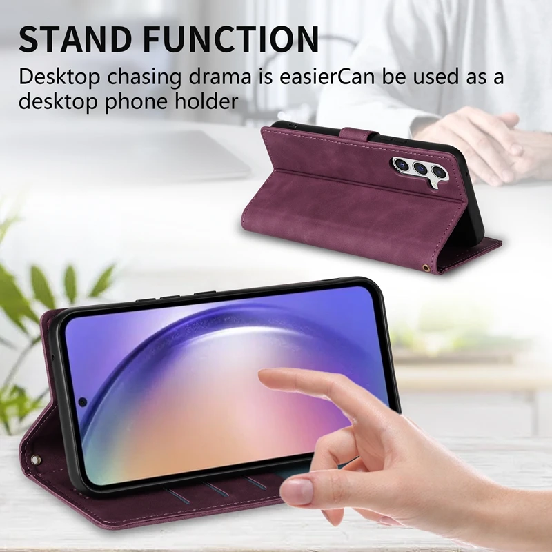 Magnetic frame flip wallet case leather for Samsung Galaxy A03 A04s A12 A13 A14 A23 A31 A32 A33 A34 A51 A52 A53 A54 A71